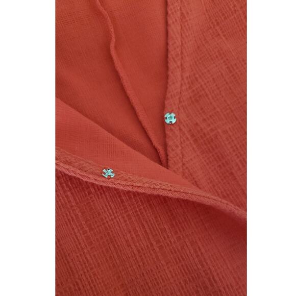 J Crew Factory Textured Cotton Wrap Dress in Size L Spring Beach Travel Feminine - Picture 4 of 6